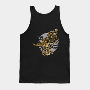 Retro Futurism Steampunk Electic World Dinosaur 2 Tank Top